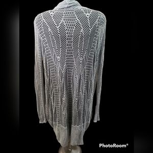 Bella Amore ITALY pale sea foam delicate knit long cardigan XL-1X